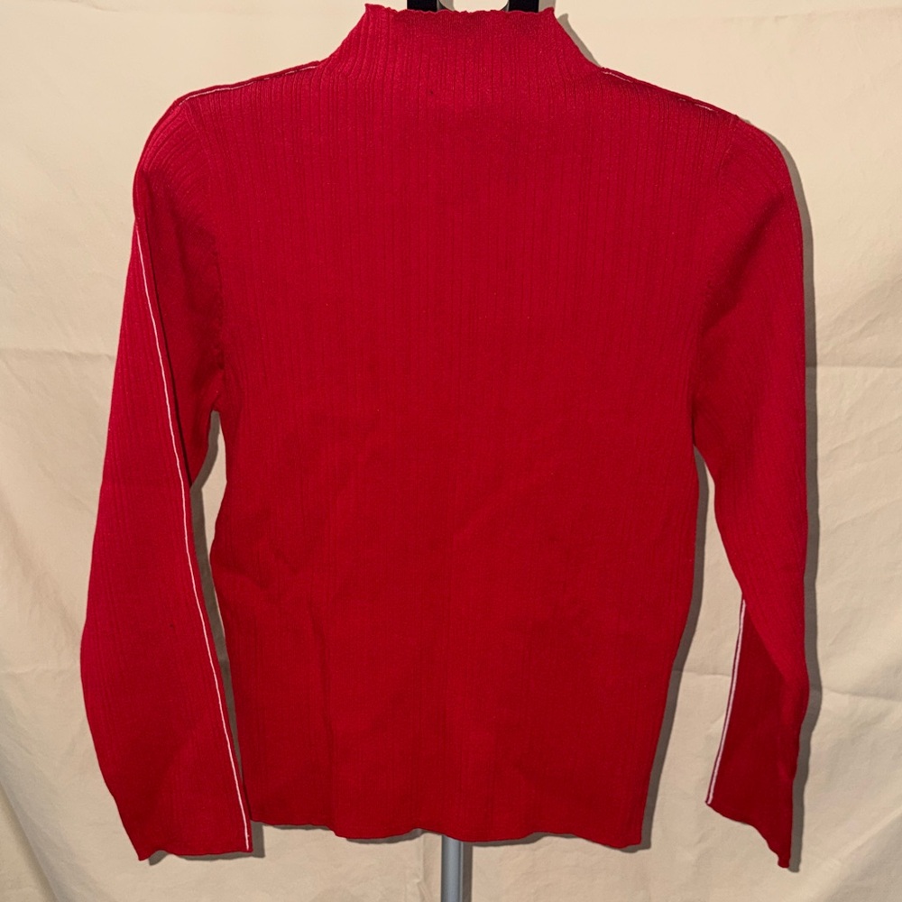 Halogen Red Ribbed Tunic Top - Picture 4 of 4